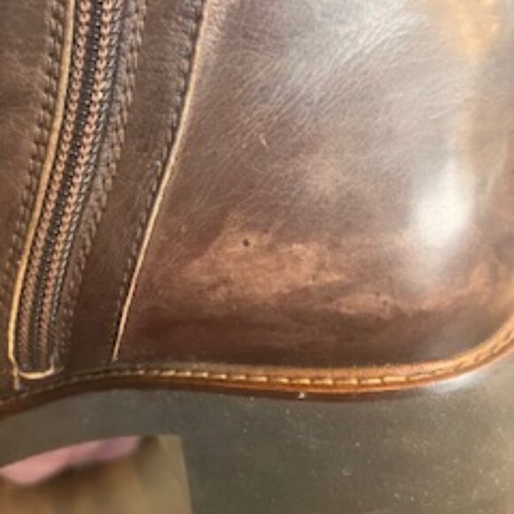 Lukure brown leather bootie with brown fur trim size 38 US size 8 - Picture 9 of 10